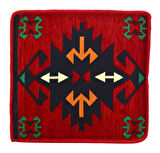 Dekoratif Otantik Çift Taraflı Fermuarlı Kilim Şark Köşesi Minder Kılıfı (40cmx41cm) Mo11