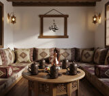 SENA Semazen 6 Kişilik Porselenli Kapaklı Bakır Renkli 24 Parça Fincan Seti