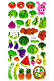 Sticker Kabartmalı Stiker Defter, Planlayıcı Etiket (limyl-045)-17x9cm- Tavşan ve Sebzeler