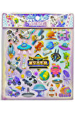 Sticker Kabartmalı Stiker Defter Planlayıcı Etiket (Syd231-09)-20x18cm- Astranot Uzay