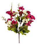 Yapay Çiçek Pembe Bodrum Papatyası 7 Dallı 21 Çiçekli 33*20cm