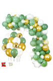 100 Adet Küf Yeşili Beyaz Altın Balon Kemer