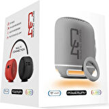 Powewray Gri C4 Taşınabilir Bluetooth Hoparlör Ses Bombası Sese Duyarlı Led Işık