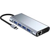 Pmr Type C Hub 11 In 1 USB C Docking Station 4K Hdmı,vga,type C PD,USB3.0,RJ45 Ethernet,sd/tf Aux