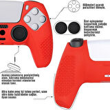 Cosmostech PS4 Controller Joystick Oyun Kolu Gamepad Uyumlu - Silikon Koruyucu Cover Kırmızı