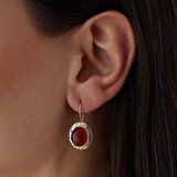 Akik Taşlı Greek  Küpe