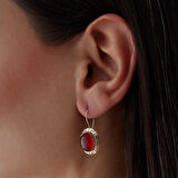 Akik Taşlı Greek  Küpe