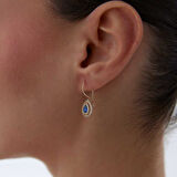 Laci Taşlı Damla Sallantılı Küpe