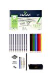 Canson Çizim Defteri 25x35 Cm 120 Gram 15 Yaprak Karakalem Ve Kuruboya Kalemi Çizim Eskiz Seti