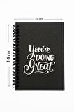 Siyah Defter Motivasyon Sözlü Great Siyah Yapraklı A6 Not Defteri - 1 Adet