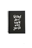 Siyah Defter Motivasyon Sözlü Dreams Siyah Yapraklı A6 Not Defteri - 1 Adet
