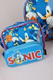 YENİ SEZON LİSANSLI SONIC ANAOKUL ÇANTASI,BESLENME ÇANTASI,KALEM ÇANTASI, BESLENME KABI VE TRITAN MATARA OKUL SETİ