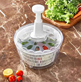 Manuel Üstten Basmalı Sebze Salata Kurutucu 5 Lt. ve Vakumlu Saklama Kabı 900ml
