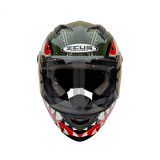 Zeus Zs-811a G30 Al38 Kapalı Kask Yeşil-gümüş SMALL