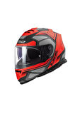 Ff800 Storm Faster Mat Red Titanium Motorcu Kaskı