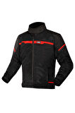 Riva Siyah Kırmızı Fileli Motorcu Montu (Black Red)
