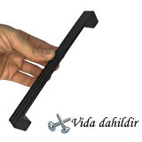 Bihter Desenli Kulp 160 mm Siyah Mutfak Kulpu Çekmece Dolap Kapak Kulbu Metal  Mobilya Dolabı Kulpları 
