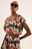 V YAKA CROP BLUZ 