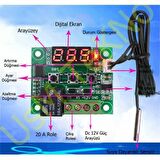 5 Adet Kuluçka Termostatı 12v Akvaryum Termostatı Dijital Termostat Problu Dijital  ısı Derece