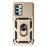 Samsung Galaxy A53 5g Kılıf Pars Lens Yüzüklü Silikon - Gold