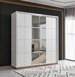 Efsane Sürgülü Aynalı Elbise Dolabı Gardırop 200x60x214