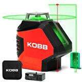 KOBB KBL88G 25 Metre Profesyonel Yatay 360° ve Dikey Otomatik Hizalamalı Nokta Şakül ve Yeşil Çapraz Çizgi Lazer Distomat 