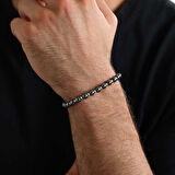 Yuvarlak Onix Taşı İpli Erkek Bileklik