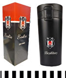 Beşiktaş Orjinal Lisanslı Çelik Termos Kilitli Mug 400 ml (Siyah)