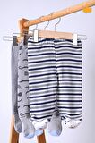 Babyhola 3'lü Çıngıraklı Peluş Oyuncaklı Patikli Pantolon ve Kendinden Çoraplı Kız Erkek Bebek Çocuk Ayaklı Pantolon 3'lü Set