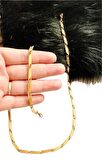 1. SINIF KALIN GOLD RENK ÇELİK KOLYE VE BİLEKLİK 4MM
