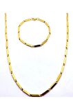 1. Sınıf Kalın Gold Renk Çelik Kolye Ve Bileklik 4mm