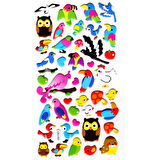 Sticker Kabartmalı Stiker Defter, Planlayıcı Etiket (lbu-003) - 17X9 cm - Sevimli Kuşlar