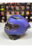 AXXIS Panther Sv Solıd A7 Matt Blue Tam Kapalı Kask