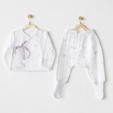 Andywawa AC25584 Magical Butterfly Müslin 2'Li Zıbın Takım White