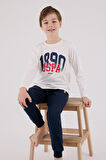 U.S. Polo Assn Uzun Kol Pijama Takım US2203-4 Beyaz