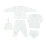 Andywawa AC25560 Newborn Set Tinny Ships 5'Li Hastane Çıkışı Ekru