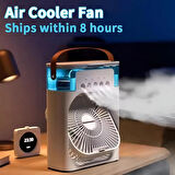 Işıklı Klima 600ml 5 Spreyli Vantilatör Buzlu Buharlı Mini Klima Mini Fan Buzlu