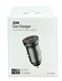 20W PD Çift Bağlantı Hızlı Mini Araç Şarj Cihazı ve iPhone ve Android Cihazlar için