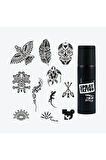Tulum City Pack Spray Tattoo Geçici Dövme Şablon Seti 10 Desen 1 Sprey