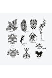 Tulum City Pack Spray Tattoo Geçici Dövme Şablon Seti 10 Desen 1 Sprey
