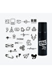 Stockholm City Pack Spray Tattoo Geçici Dövme Seti 26 Desen 1 Siyah Sprey