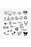 Stockholm City Pack Spray Tattoo Geçici Dövme Seti 26 Desen 1 Siyah Sprey