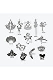 Goa City Pack Spray Tattoo Geçici Dövme Seti 14 Desen 1 Siyah Sprey