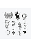 Ephesus City Pack Spray Tattoo Geçici Dövme Seti 11 Desen 1 Siyah Sprey