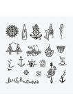 İstanbul City Pack Geçici Dövme Şablon Seti 19 Desen Spreysiz Sadece Şablon