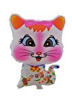 Beyaz Kedi Büyük Boy 41cmx54cm Folyo Balon (helyum) No:17
