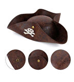 samur parti parti aksesuar & kostüm Kaptan Jack Korsan Şapkası Vinleks Deri Denizci Korsan Şapkası