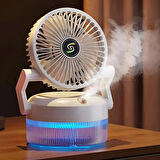 Sisleme Taşınabilir Şarj Edilebilir Masa Sisleme Fanı 3 Rüzgar Hızı 180° Ayarlanabilir Soğutma Fanı