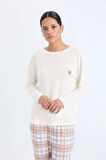 DeFacto Pijama Takımı Regular Fit Uzun Kollu Üst Kareli Uzun Alt-Fall in Love D2263AX24WNBG78
