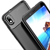 Gpack Xiaomi Redmi 7a Kılıf Negro Karbon Dizayn SilikonNano Glass